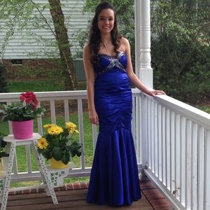 Fiesta Blue Mermaid style Size Small Prom Dress